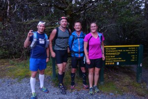 Intersection of Silica Rapids Track and Bruce Rd, our startline.