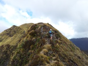 Tony heading for the Broken Axe Pinnacles