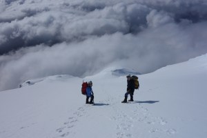 Descending the north ridge
